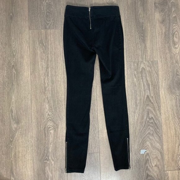 Aritzia Wilfred Free Skinny Jeans Mid rise Back Zipper Ankle Zip Denim Black 0 - Picture 6 of 12